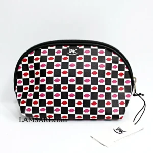 Izak Zenou Lips Black White Cosmetic Case Bag