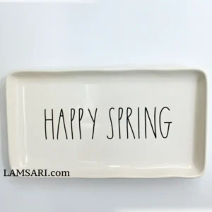 Rae Dunn Happy Spring Ceramic Plate Tray