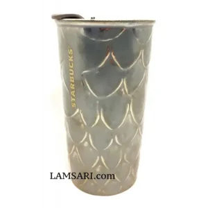 Starbucks 2016 Anniversary Bronze Mermaid Scales Ceramic Travel Tumbler 10 Oz