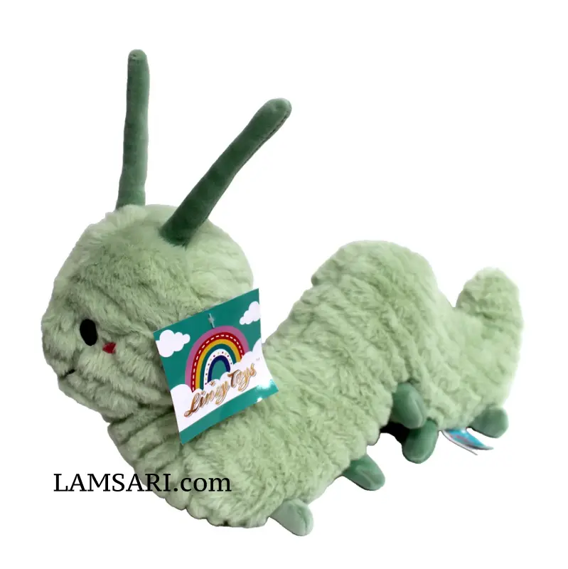 Linzy Toys Green Caterpillar Fuzzy Plush Stuffed Animal