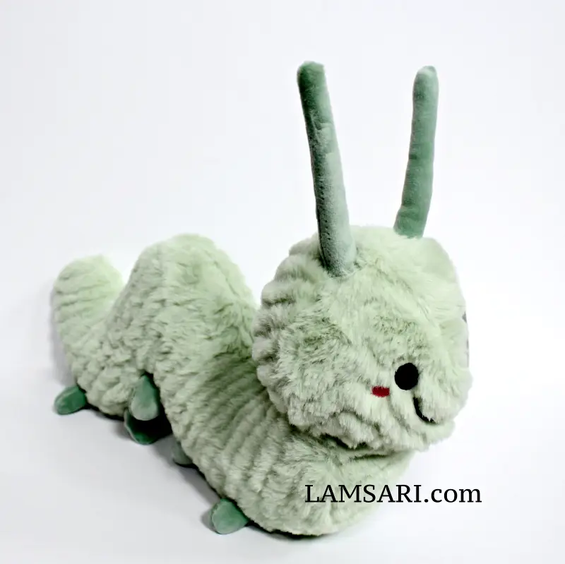 Linzy Toys Green Caterpillar Fuzzy Plush Stuffed Animal - Image 2