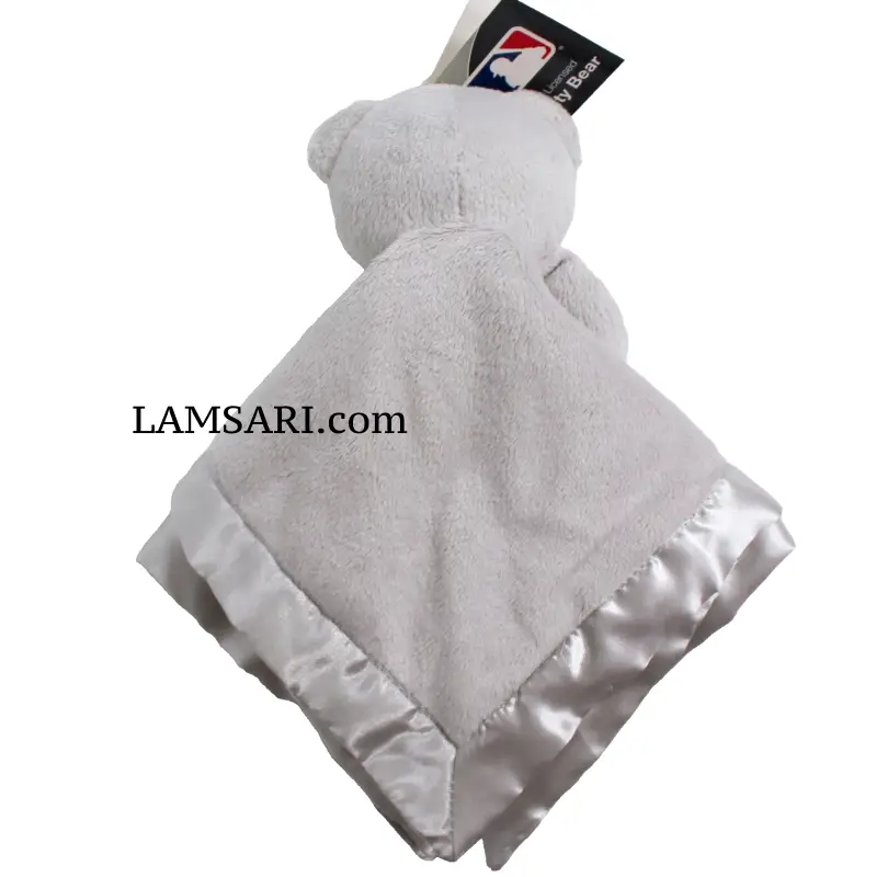 Arizona Diamondback Baby Gray Bear Lovey Plush Security Blanket 13 Inches - Image 2